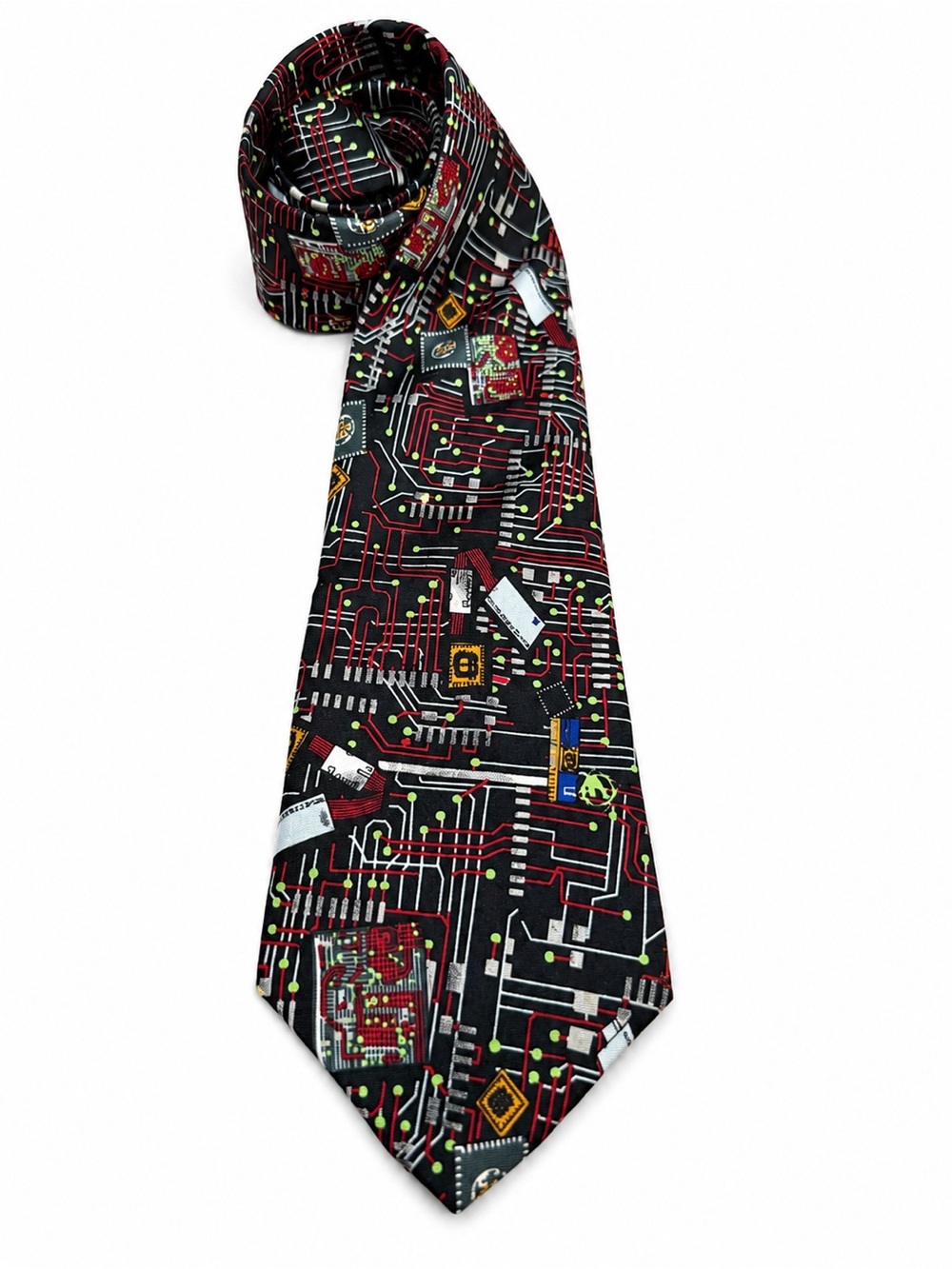 Smithsonian Institution Circuit Board Silk Tie Tech Electronics Geek